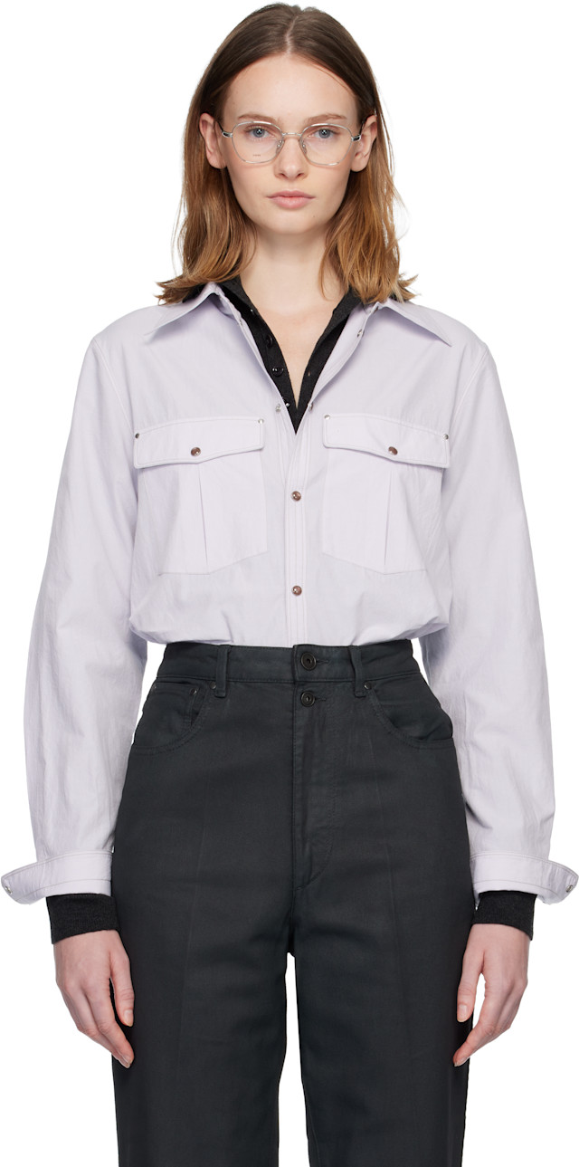 LEMAIRE “DOUBLE POCKET SHIRT” sizeM LEMAIRE: Purple Chest-Pocket Fitted Shirt | SSENSE Canada