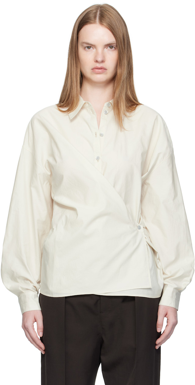 LEMAIRE: Off-White Straight Collar Twisted Shirt | SSENSE