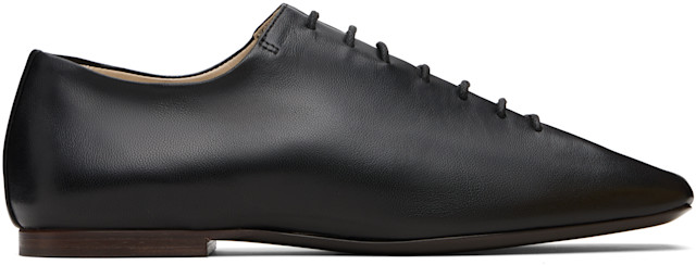 LEMAIRE: Black Souris Flat Classic Derbys | SSENSE