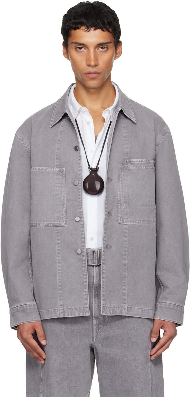 LEMAIRE: グレー Workwear デニム オーバーシャツ | SSENSE 日本 LEMAIRE: グレー Workwear デニム オーバーシャツ | SSENSE 日本