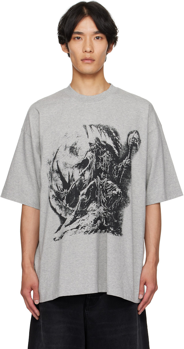 リ*ド様 VETEMENTS オーバーサイズTシャツ VETEMENTS: グレー Goth オーバーサイズ Tシャツ | SSENSE 日本