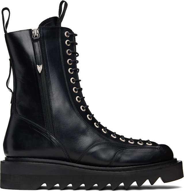 Toga Virilis: Black Leather Boots | SSENSE