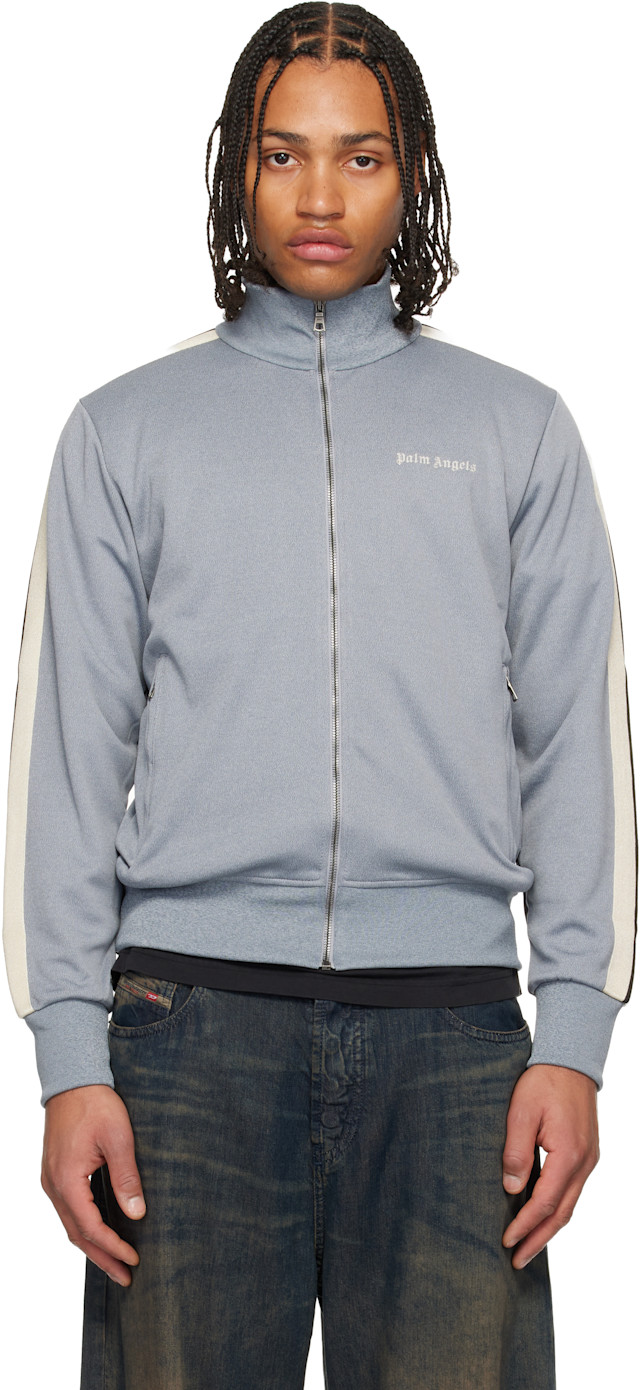 palm Angels グレー トレーナー Palm Angels: Gray Classic Logo Track Jacket | SSENSE