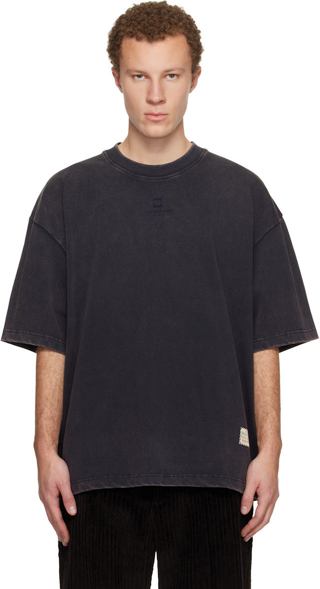 WOOYOUNGMI: Navy Dyed Overfit T-shirt | SSENSE