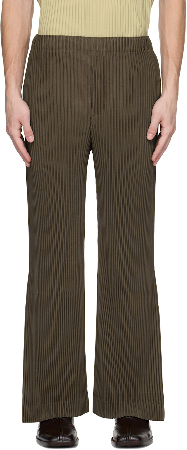 HOMME PLISSÉ ISSEY MIYAKE: Brown Pleats Bottoms 3 Trousers | SSENSE HOMME PLISSÉ ISSEY MIYAKE: Brown Pleats Bottoms 3 Trousers | SSENSE
