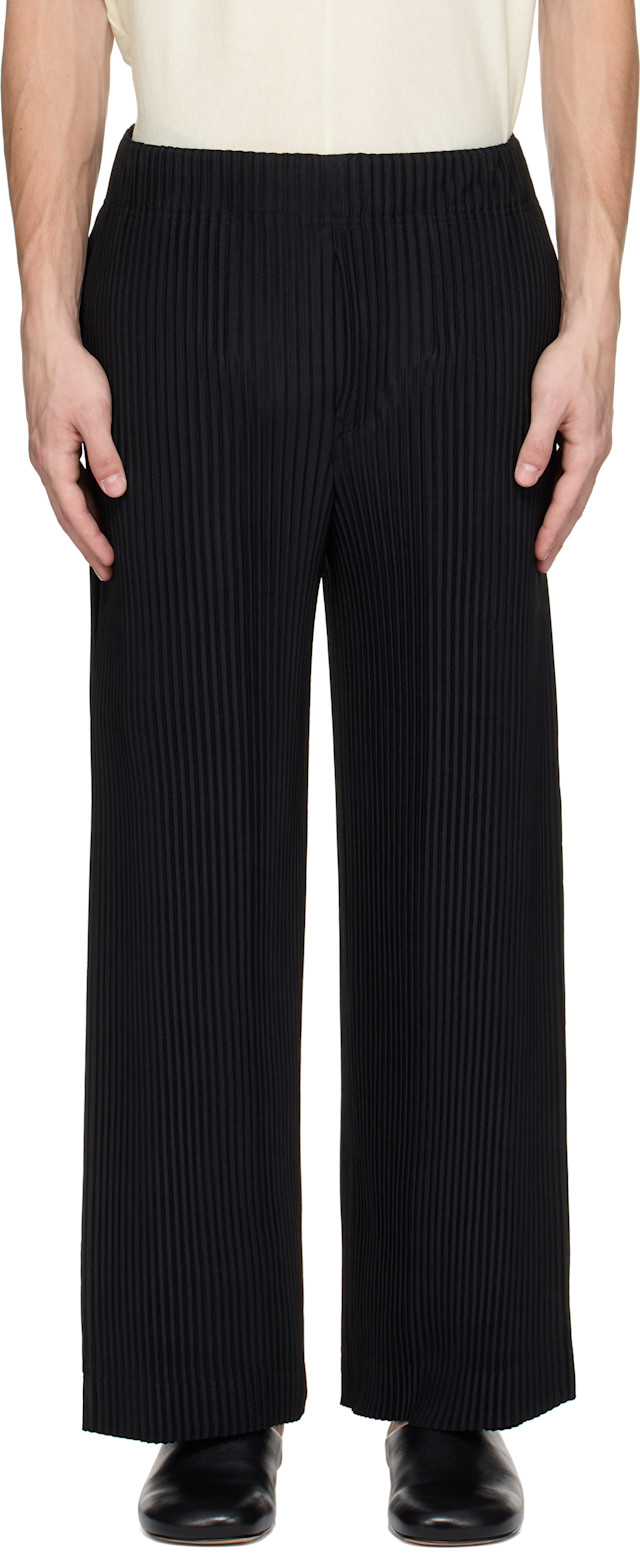HOMME PLISSÉ ISSEY MIYAKE: Black Monthly Color May Trousers