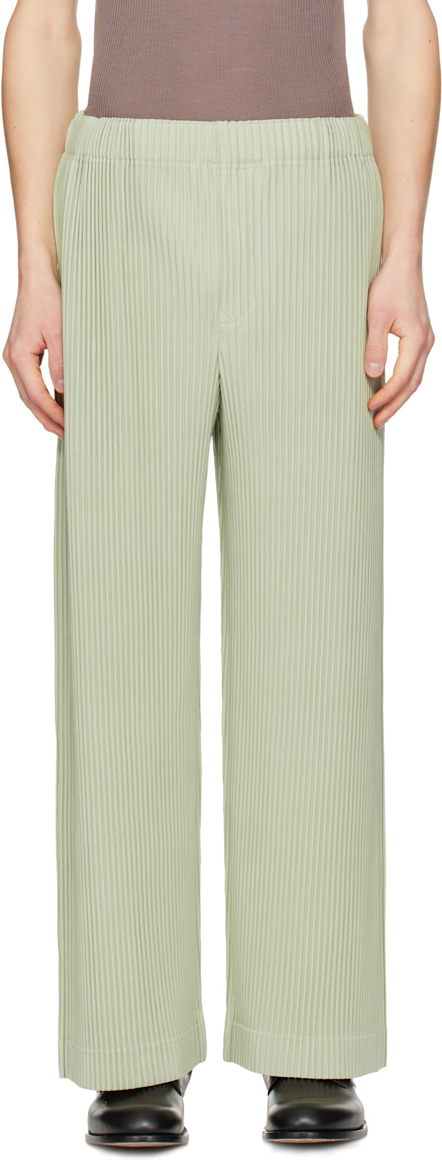 HOMME PLISSÉ ISSEY MIYAKE: Green Monthly Colors October Trousers