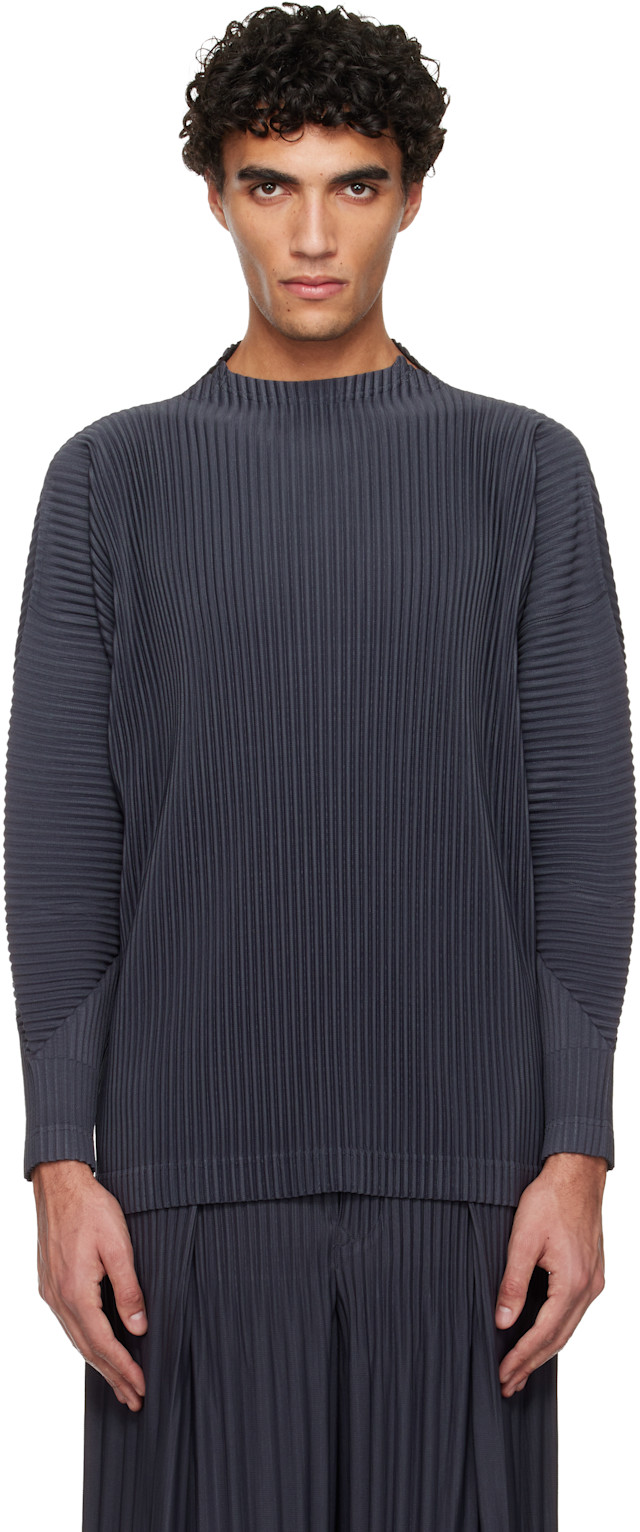 HOMME PLISSÉ ISSEY MIYAKE: Navy Monthly Colors December Top | SSENSE