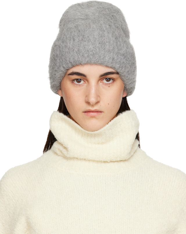 TOTEME: Gray Alpaca Knit Beanie | SSENSE Netherlands