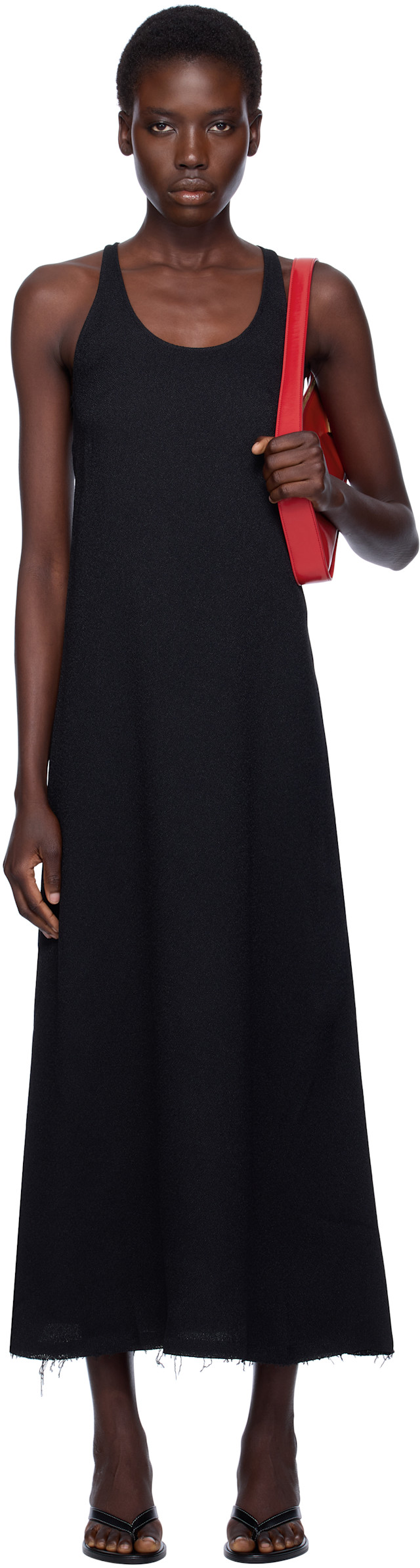 toteme black slip through midi dress Toteme Draped Jersey Slip Dress