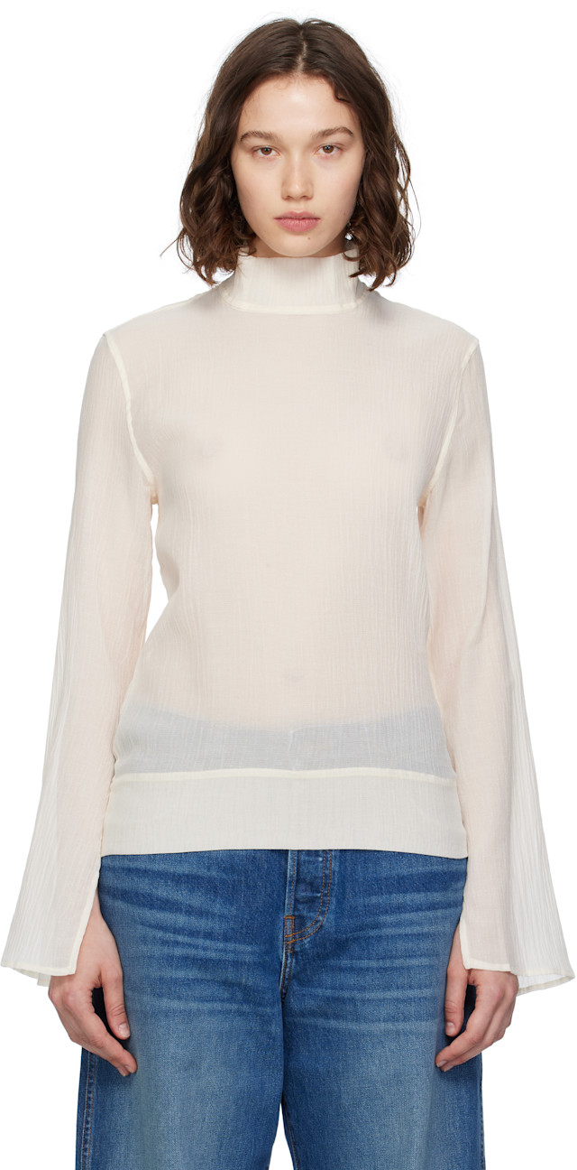 TOTEME: Off-White Slit Sleeve Blouse | SSENSE