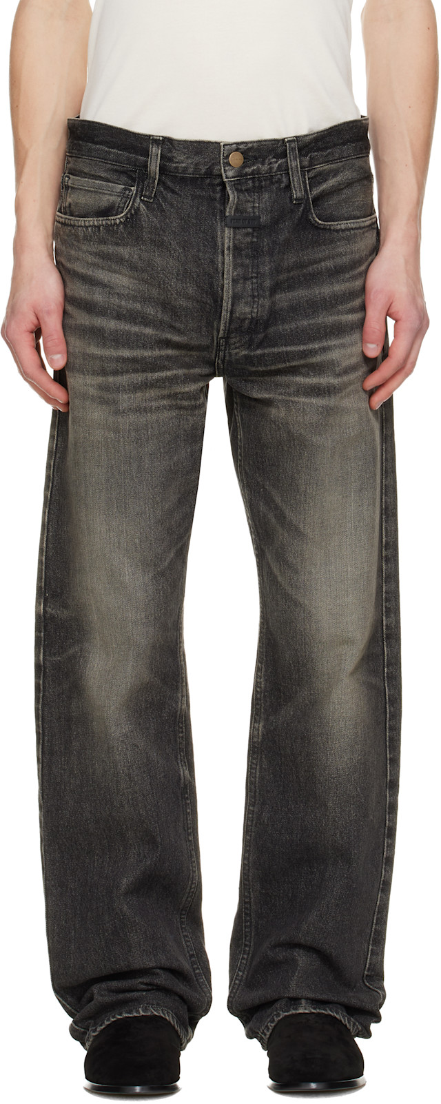 Fear of God: Black Straight 5 Pocket Jeans | SSENSE