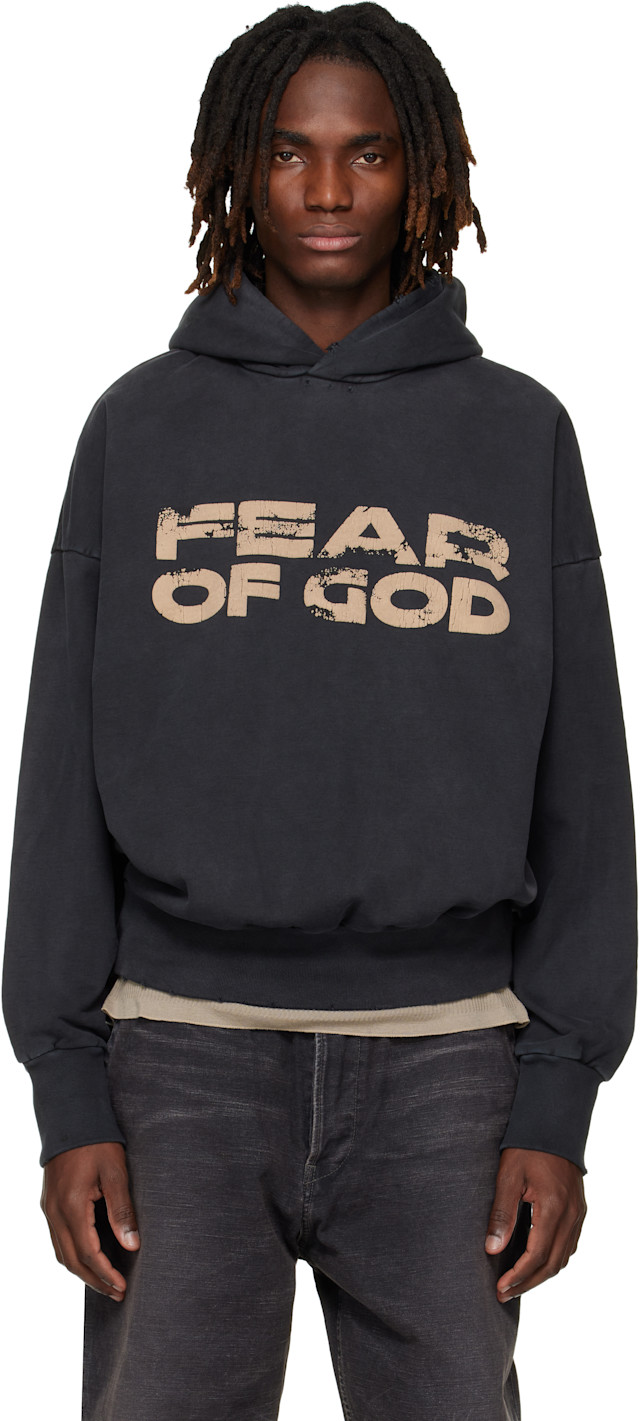 fear of god hoodie パーカー Fear of God: Black 'Fear of God' Hoodie | SSENSE Canada
