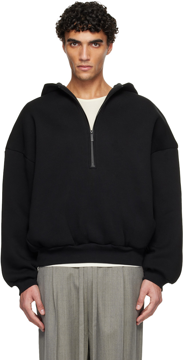 fear of god hoodie パーカー Fear of God: Black Athletics Half Zip Hoodie | SSENSE