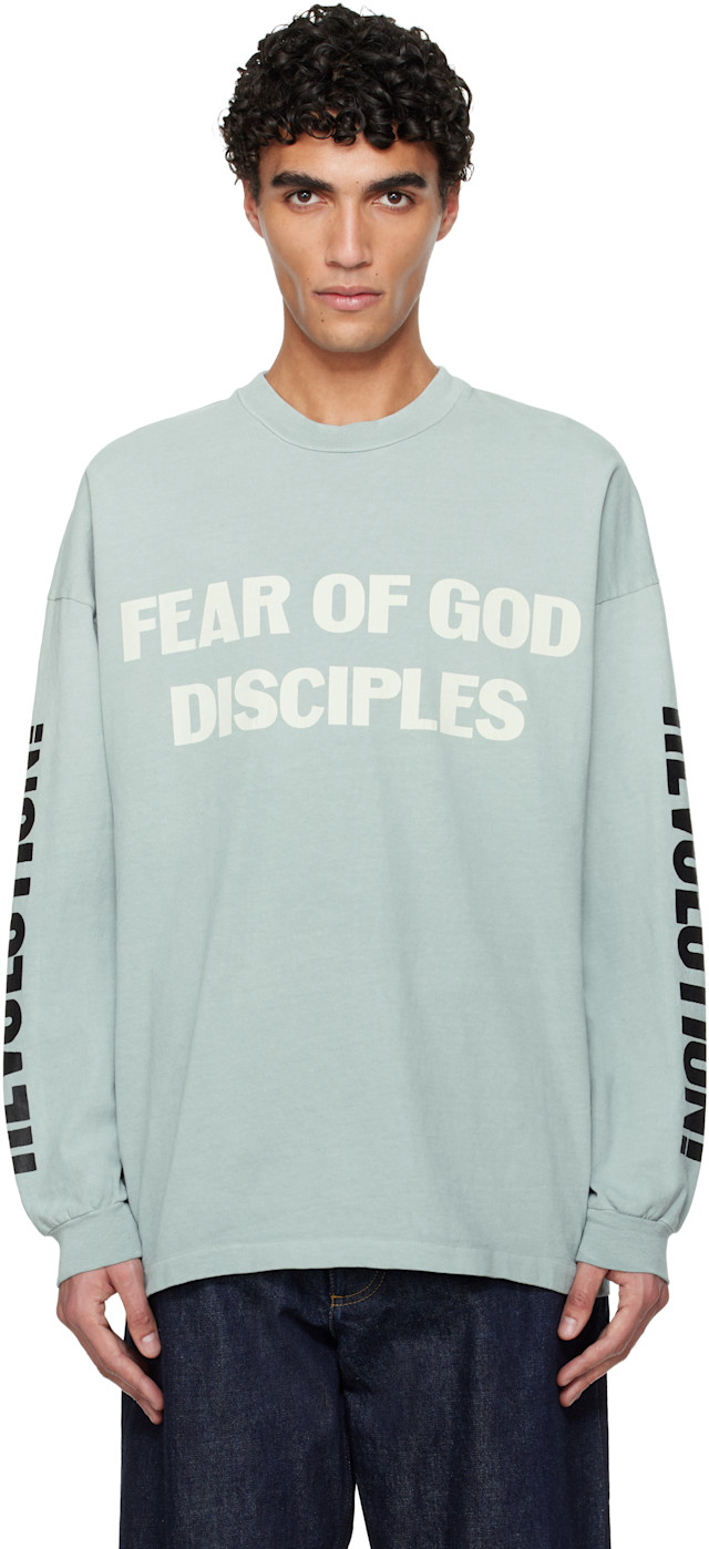 Fear of God: Blue 'Disciple' Relaxed Long Sleeve T-shirt | SSENSE
