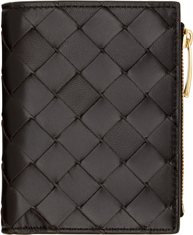 Bottega Veneta: ブラウン Intrecciato スモール 二つ折り財布