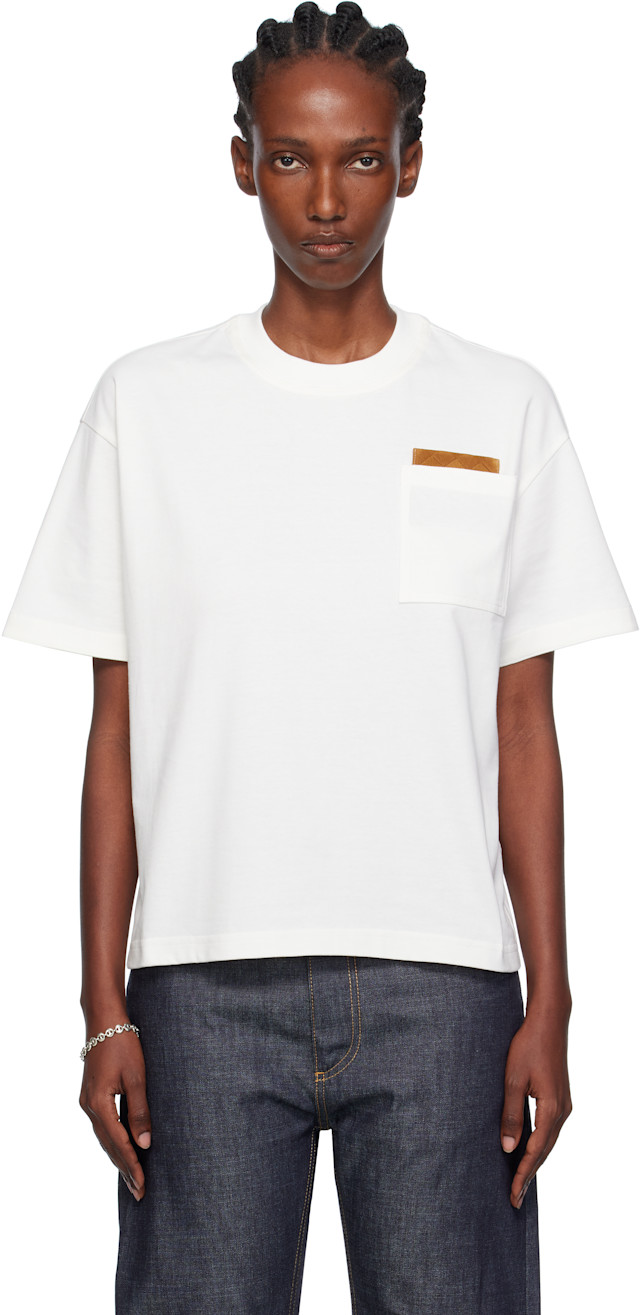 Bottega Veneta: オフホワイト コットンジャージ Tシャツ | SSENSE 日本