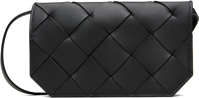 スマホアクセサリー BOTTEGA VENETA Bottega Veneta: ブラック Diago スマホショルダー | SSENSE 日本