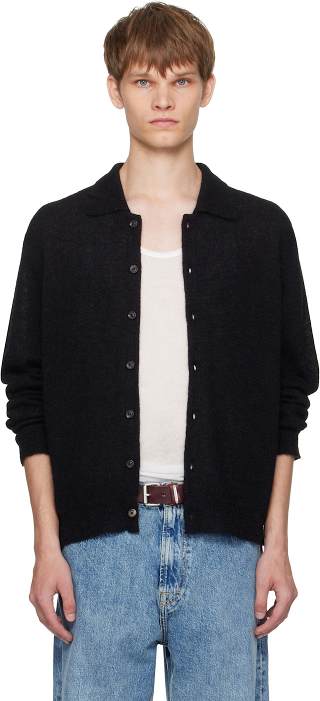 8ON8 ニットポロ カーディガン 21AW sullen our legacy OUR LEGACY: Black Evening Polo Cardigan | SSENSE