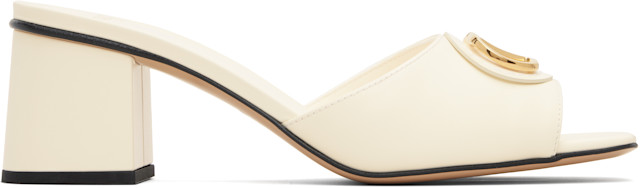 Valentino Garavani: ホワイト VLogo Signature スライド ヒール