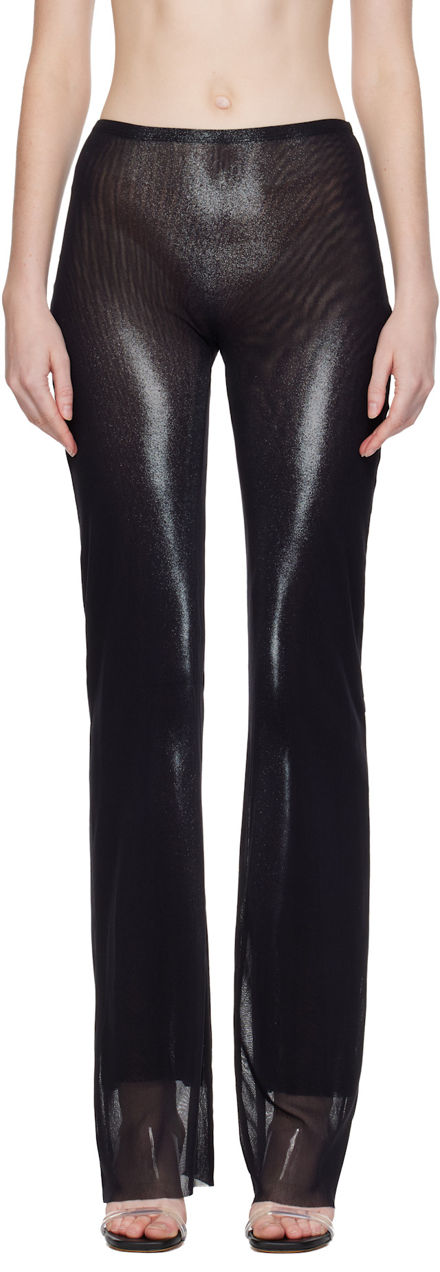Jean Paul Gaultier: Black 'The Silver Body Dust' Lounge Pants | SSENSE