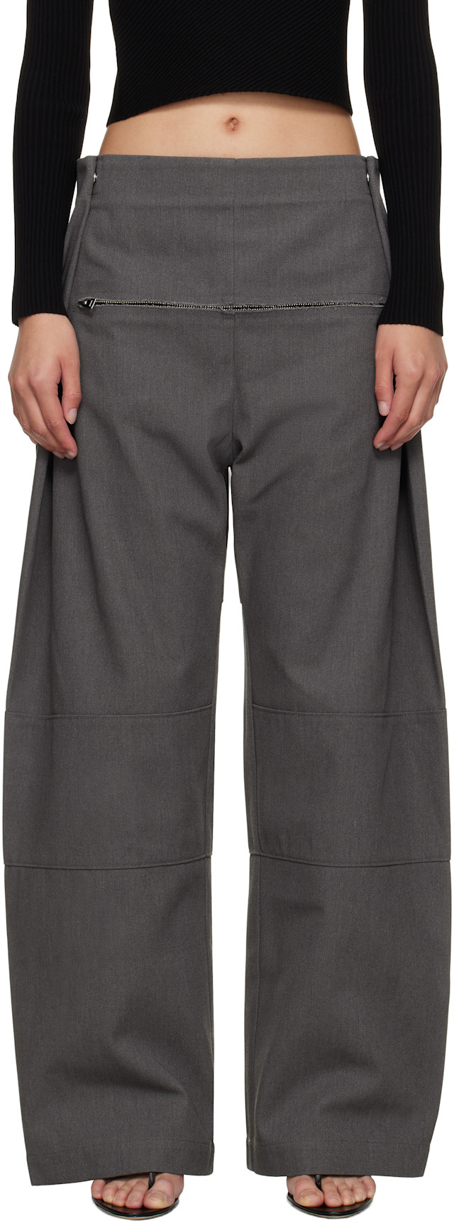 Jean Paul Gaultier: Gray Zip Denim Trousers | SSENSE