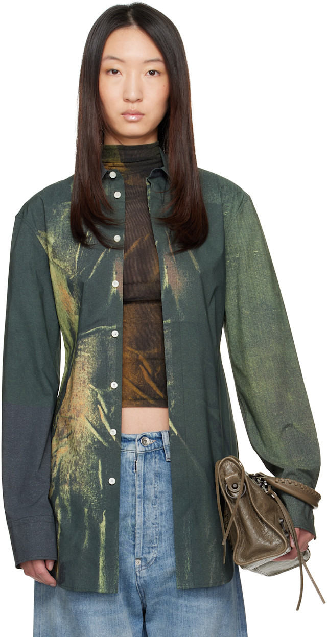Jean Paul Gaultier: SSENSE Exclusive Green Printed Acid Water