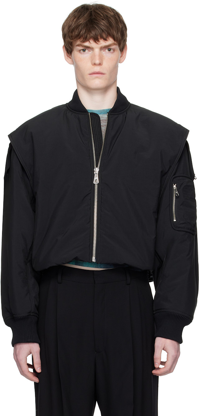 Jean Paul GAULTIER HOMME ☆ボンバージャケット☆48 Jean Paul Gaultier: Black 'The Hooded' Bomber Jacket | SSENSE