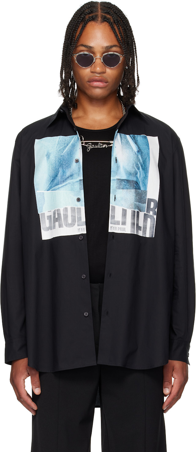 Jean Paul Gaultier: Black 'The Oversized Water' Shirt | SSENSE