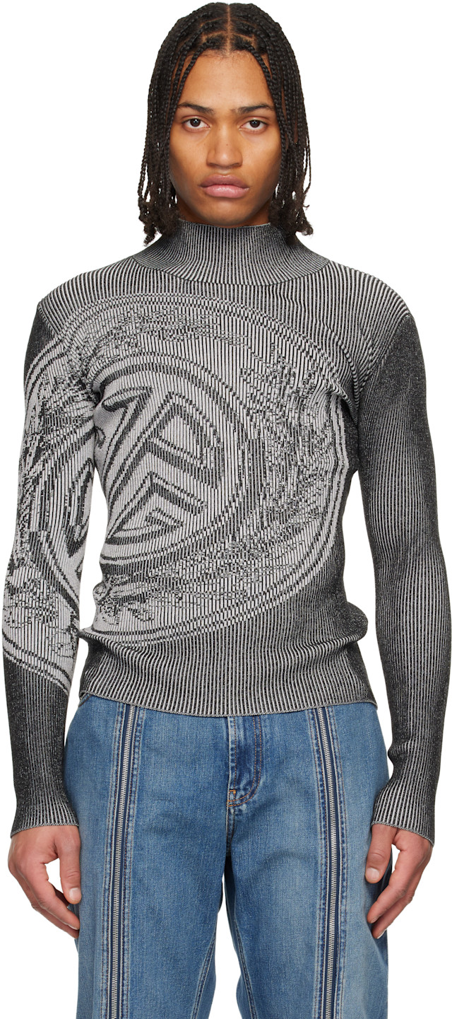 Jean Paul Gaultier: Gray 'The Laurel Stamp' Sweater | SSENSE