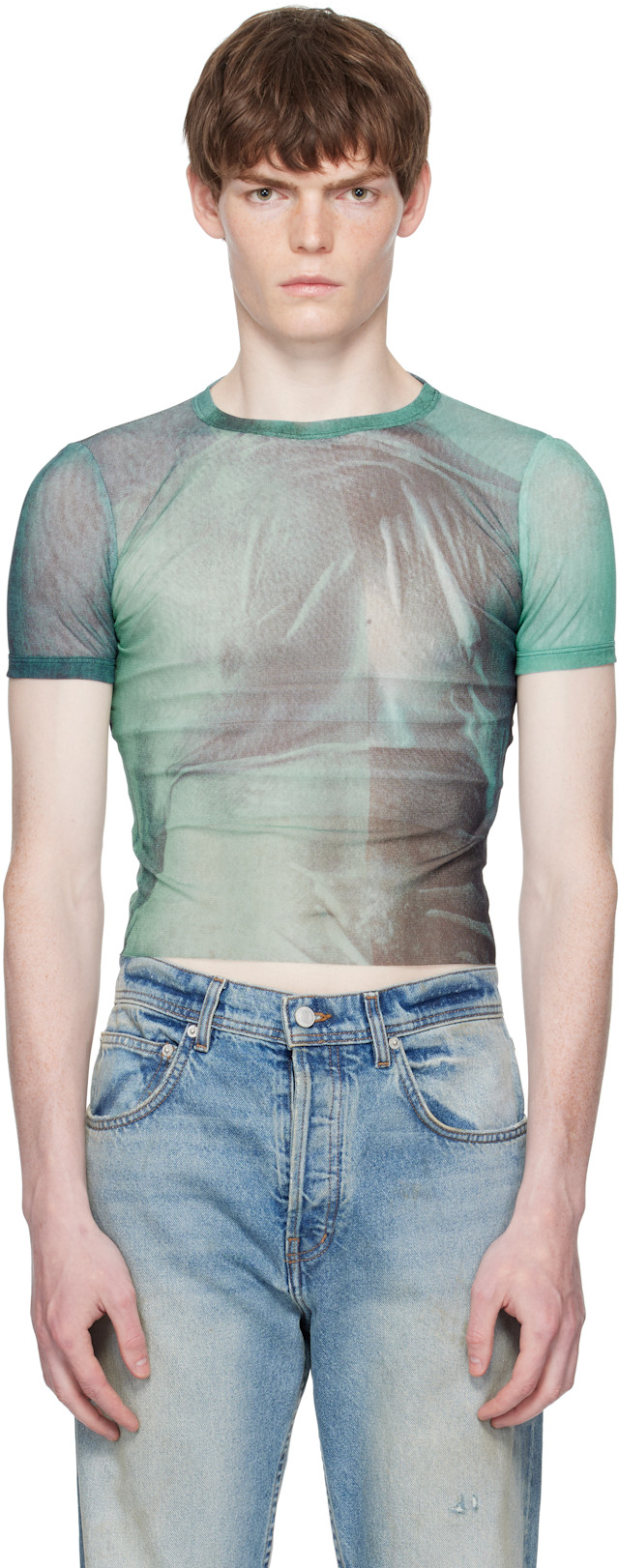 Jean Paul Gaultier: Blue 'The Water' Baby T-shirt | SSENSE Canada