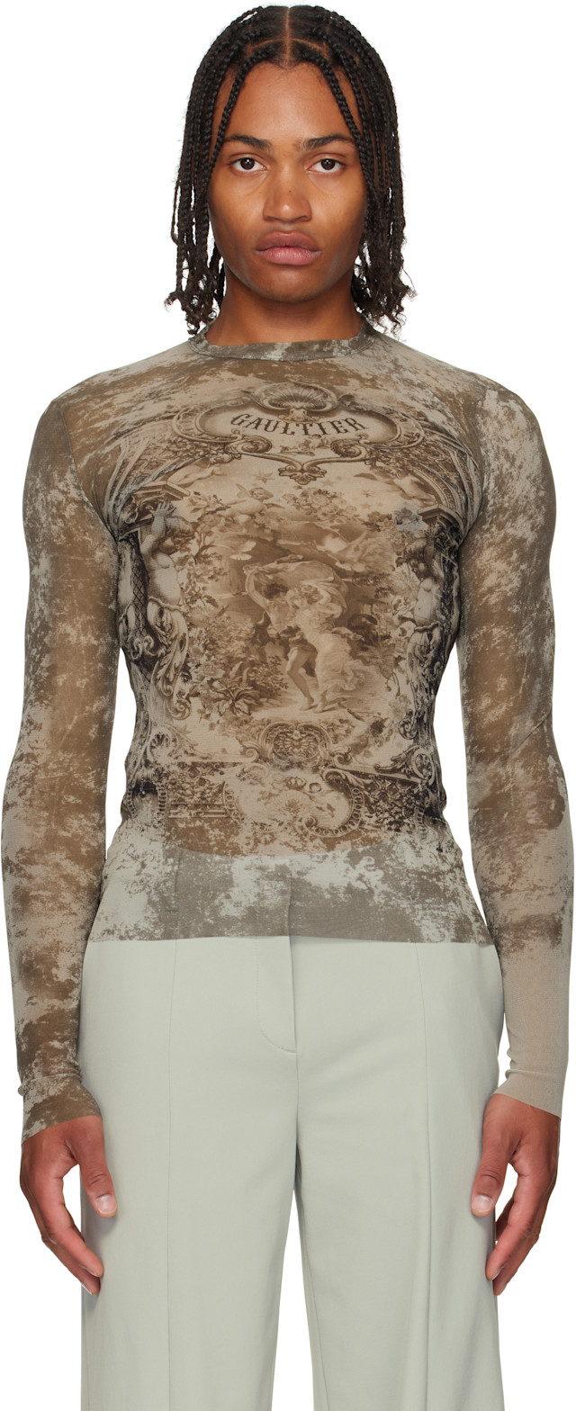 Jean Paul Gaultier: Beige 'The Médaillon' Top | SSENSE