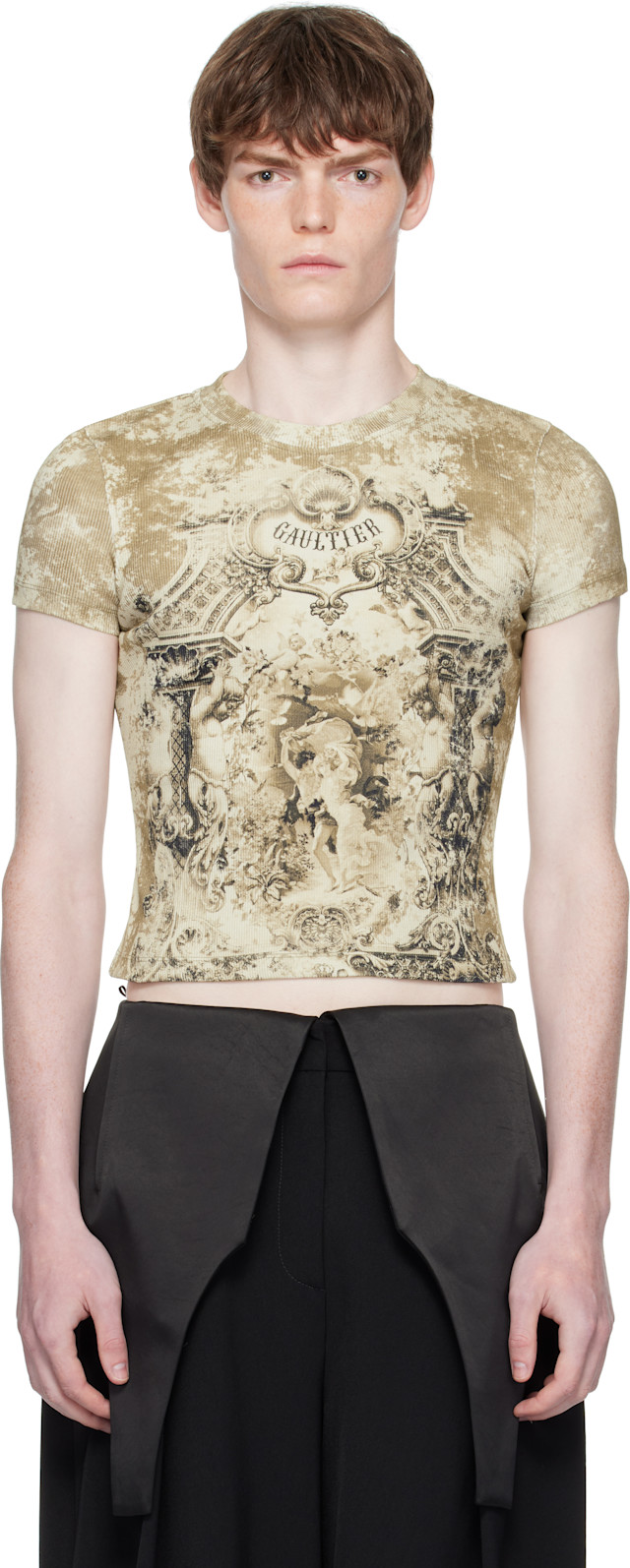 Jean Paul Gaultier: Beige 'The Médaillon' T-shirt | SSENSE