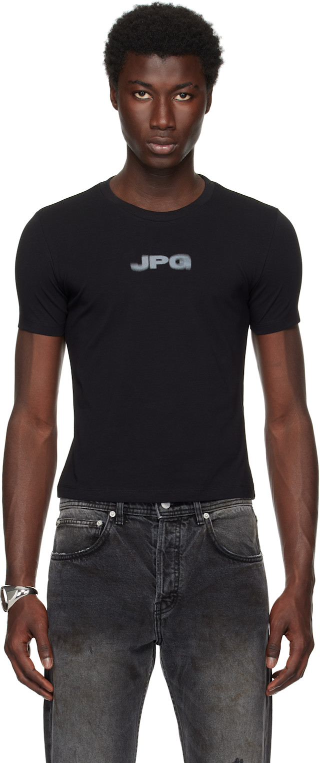 JPG by JEAN PAUL GAULTIER 半袖 Tシャツ 黒 Jean Paul Gaultier: Black 'The JPG' Baby T-shirt | SSENSE