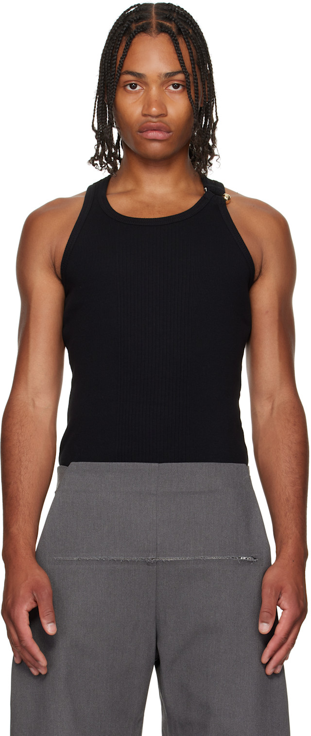 Jean Paul Gaultier: Black 'The Piercing' Tank Top | SSENSE