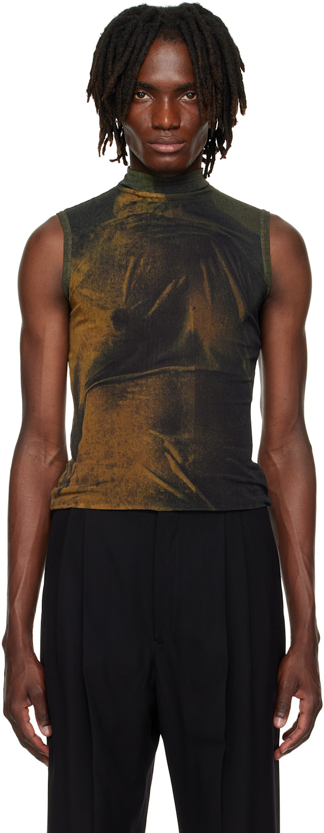 Jean Paul Gaultier タンクトップ Jean Paul Gaultier: White 'The Piercing' Tank Top | SSENSE