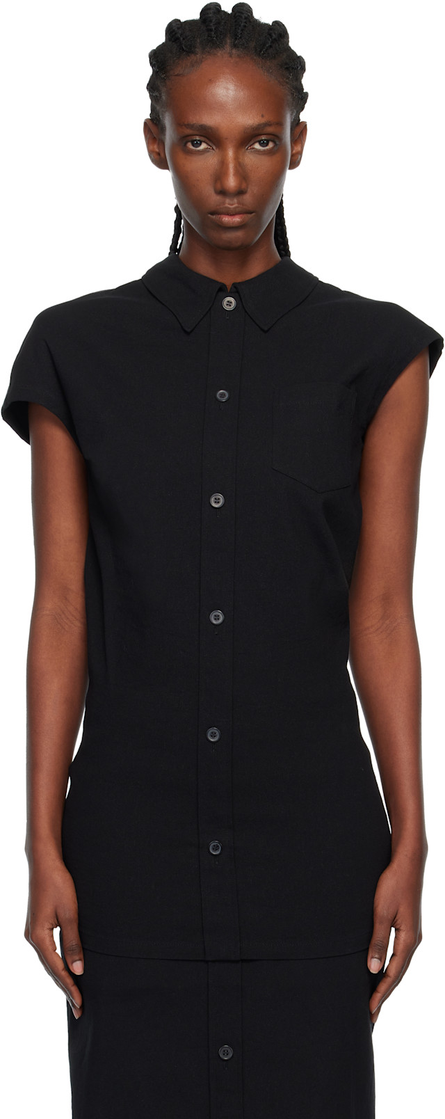 ISSEY MIYAKE: Black 'Like Torso Like Shirt' Shirt | SSENSE