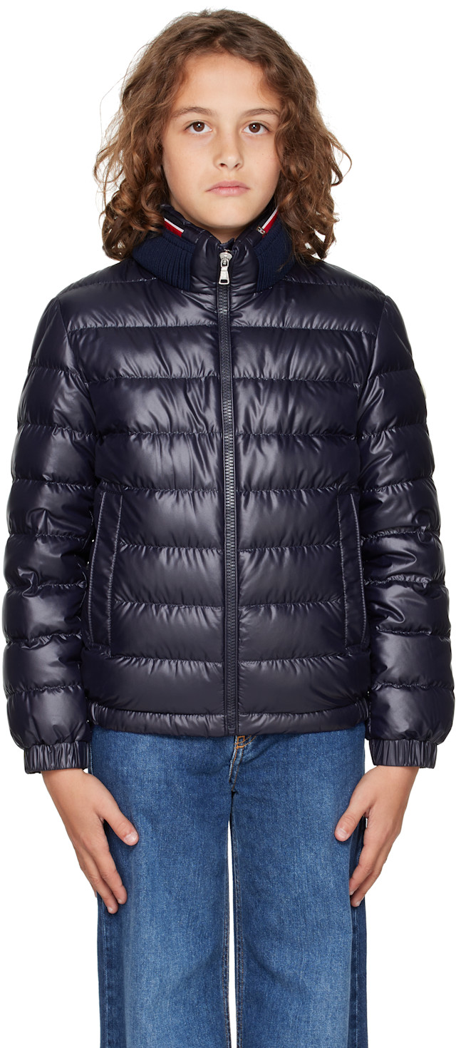 Moncler Enfant: Big Kids Navy Brendann Down Jacket | SSENSE