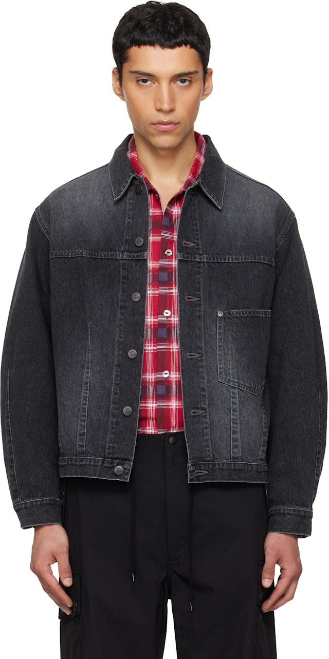 NEEDLES: Black Darts Bottom Denim Jacket | SSENSE