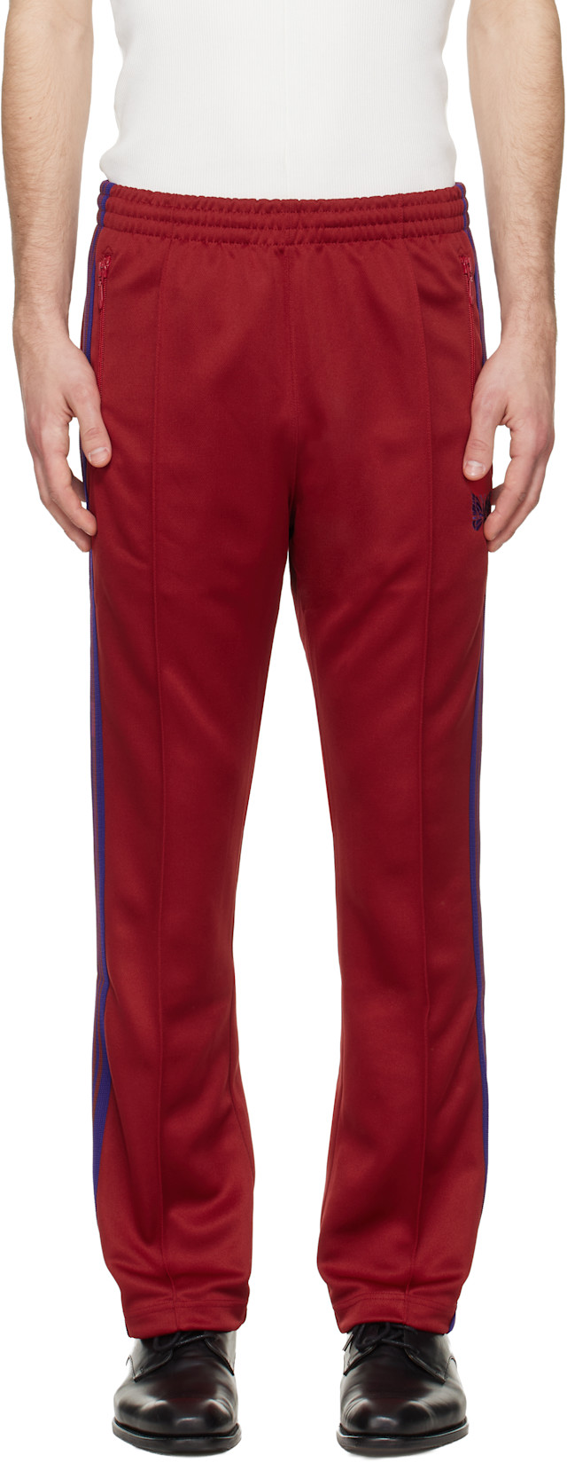 NEEDLES: Red Narrow Track Pants | SSENSE