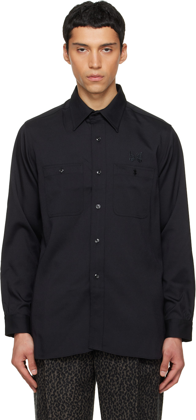NEEDLES: Black Work Shirt | SSENSE