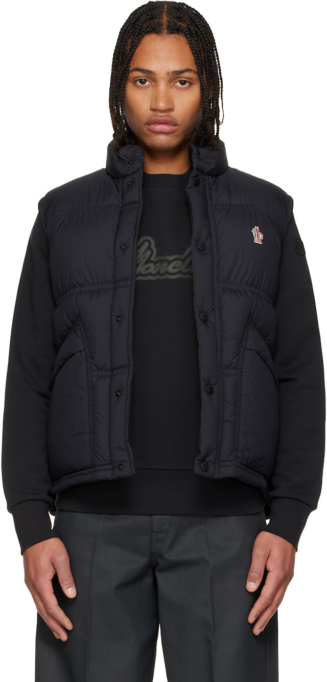 Moncler Grenoble: Black Aul Down Vest | SSENSE