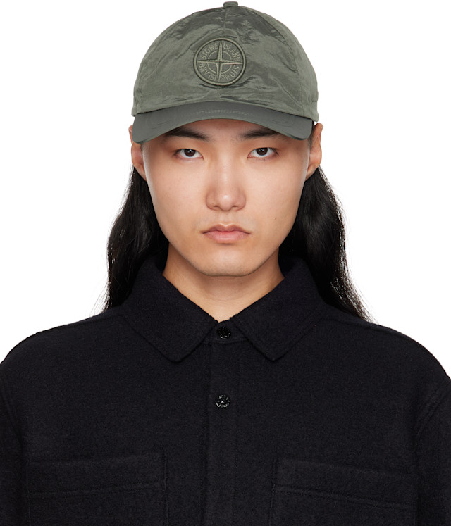 Stone Island: グリーン 9100011 Nylon Metal ECONYL キャップ