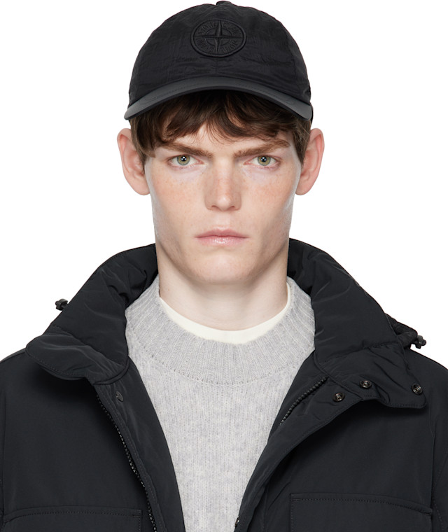 Stone Island: ブラック 9100011 Nylon Metal ECONYL キャップ