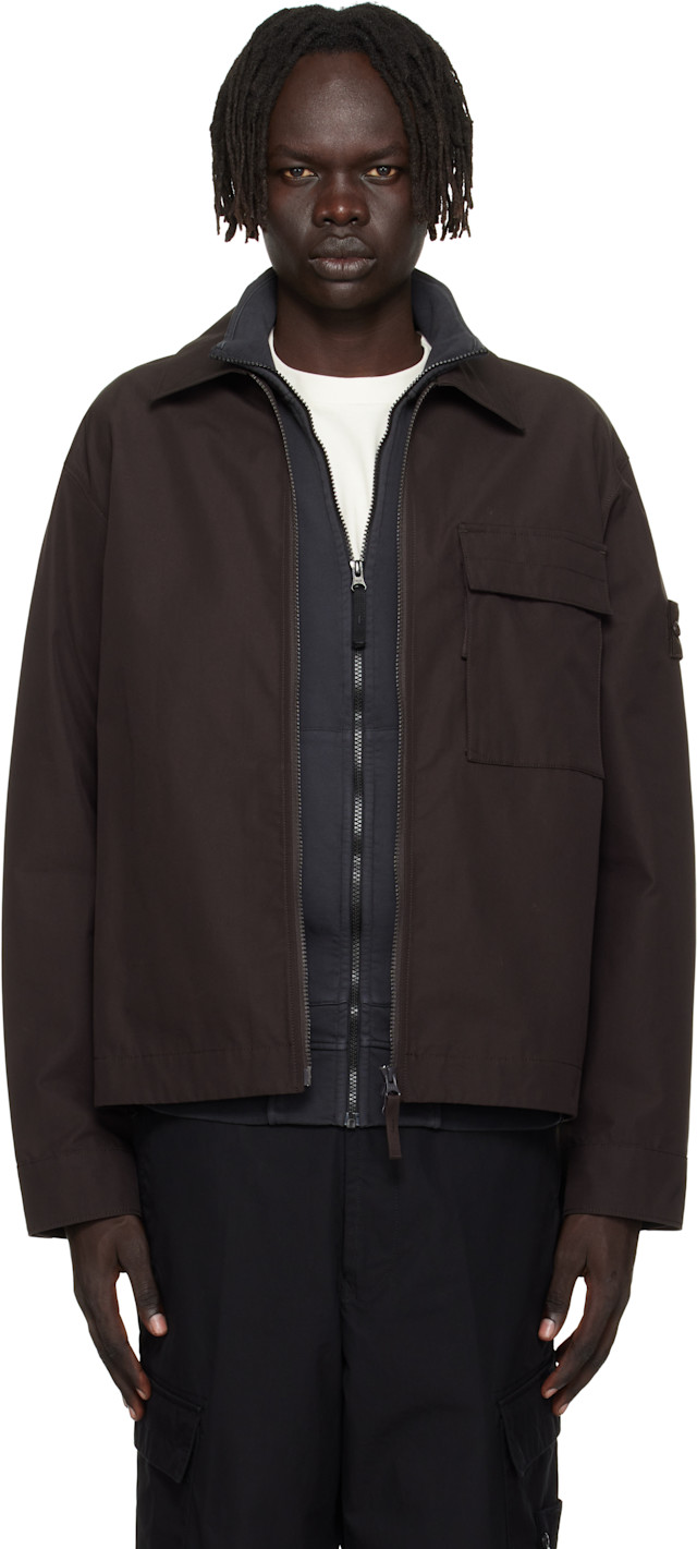 Stone Island: ブラウン 1200018 ウェザープルーフ コットンキャンバス