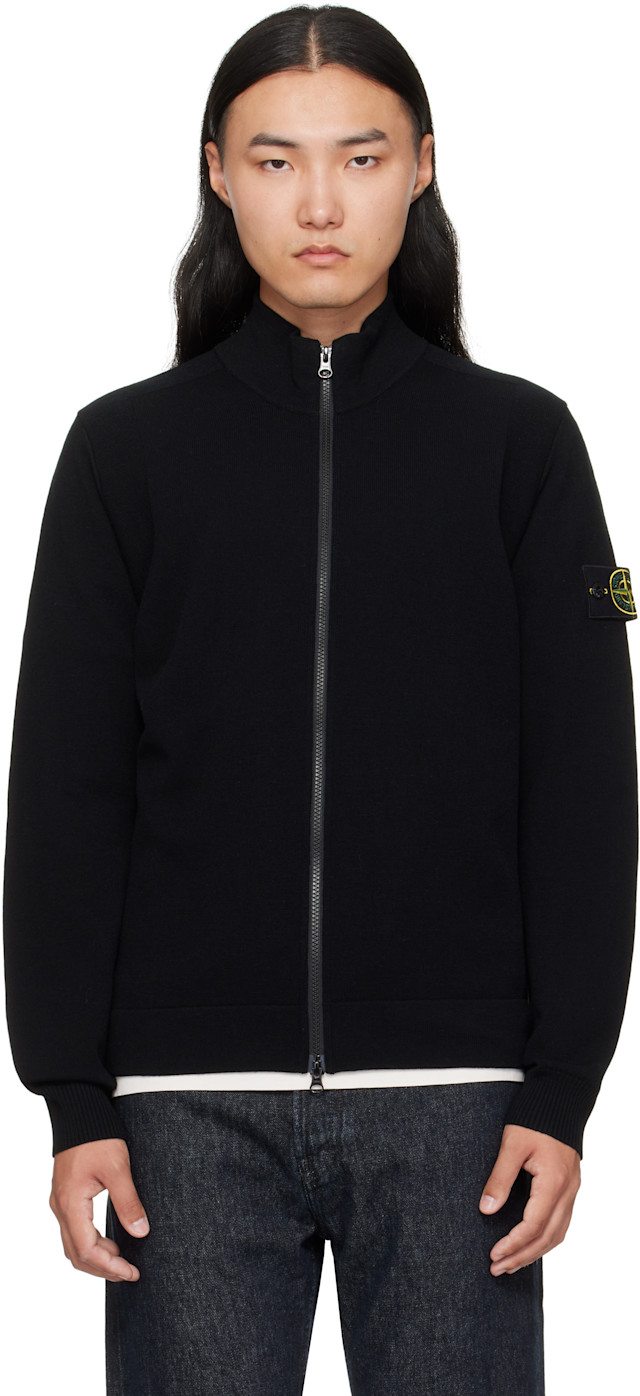 Stone Island: Black 5100062 Stretch RWS Wool Sweatshirt | SSENSE