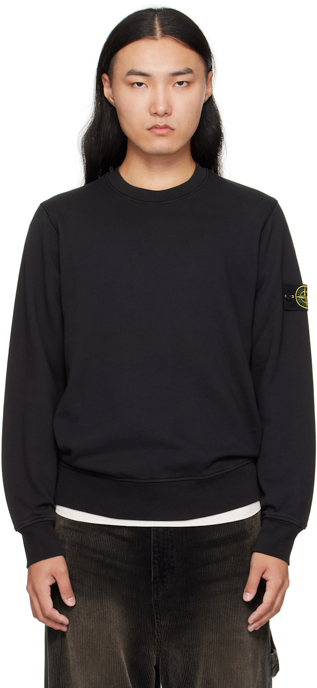 Stone Island: ブラック 6100060 Organic Cotton Fleece スウェット