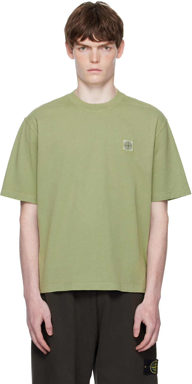 Stone Island: Green 2100025 Combed Organic Cotton Jersey T-shirt