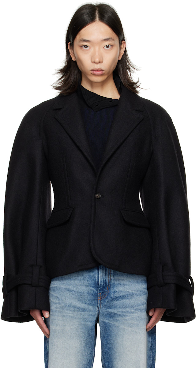 EGONlab: Black Raglan Tailoring Blazer | SSENSE