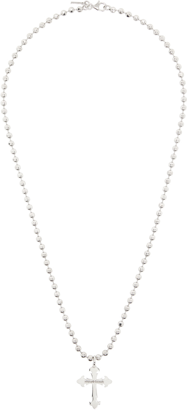 Emanuele Bicocchi: Fleury Cross Beaded Chain Necklace | SSENSE